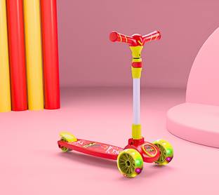 Miss & Chief Spartan Racing - 3 Wheel Kick Scooter,Foldable with LED Wheels,Adjustable Height