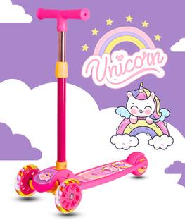 Miss & Chief Adjustable Scooter with LED Lights, Foldable Design, Extra Wide Brakes