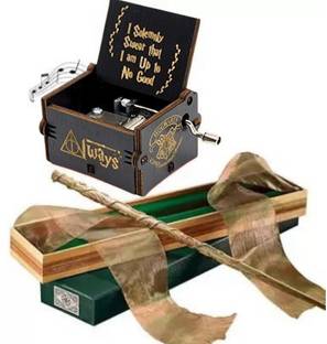 Rudrav Harry Potter Hermoine Magic Wand with Harry Potter Wooden Music Box for Kids