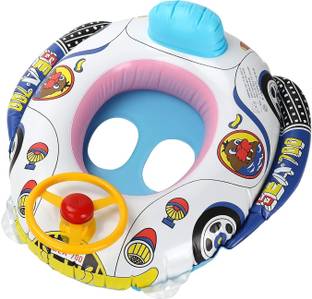 REVATAKG Steering Car Float With Handle 1 To 5 Year 2 Handles for Support Smooth Leg Hole Inflatable Swimming Pool