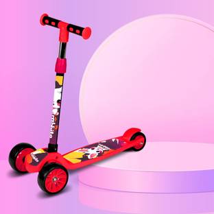 KROOH Scooter for Kids 3 Wheeler Foldable Kick Skating Cycle with Brake Bell LED-Wheel
