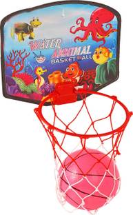 asian Water Animal Basketball Toy Set for Kids – Mini Hoop, Ball & Net Multicolou