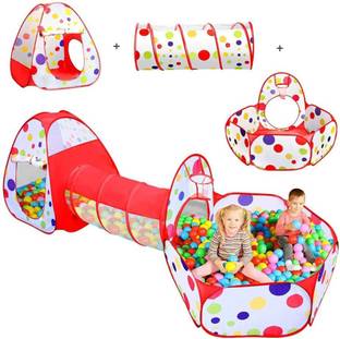 Jayaansh Traders Rainbow Ball Pool with Tunnel and Play Tent (20 Pool Balls included)