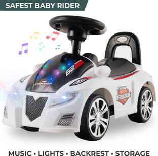 KIDS FIRST STEP Musical Car With Multicolour Lights | Push Ride On | Perfect for Kids 1-4 Years