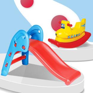 PLAYGRO Combo Pack My First Slide & Aeroplane Ride-On Rocker Toys for Kids & Toddler