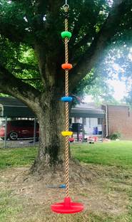 HOP N PLAY Climbing Rope Monkey Swing with Platforms and Hanging Disc