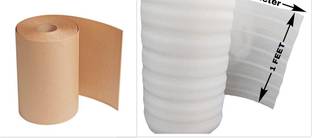 indigifthub Corrugated Cardboard Paper Roll Brown & Plastic foam sheet 3 mm For Packing Security Bag
