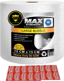 ROYAL CARE PROFESSIONAL Air Bubble Pouch 15CM x 15CM – Small 80 GSM With Fragile Stickers Security Bag