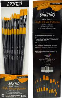 BRuSTRO Artists' Gold Set of 10 Brushes for Acrylics, Oil and Watercolour.