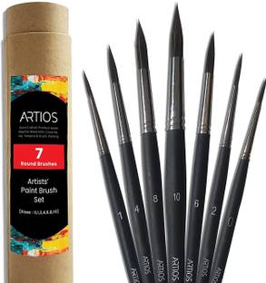 ARTIOS Round Paint Brush Set - Handmade Professional Artist Brushes with Brush Holder