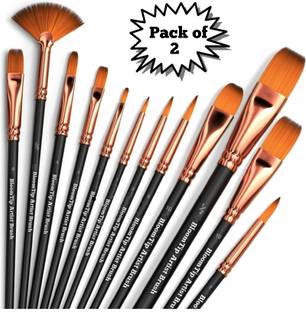 BloomTip Premium Handmade Painting/Art Brushes for Multipurpose Painting ( Pack of 2)
