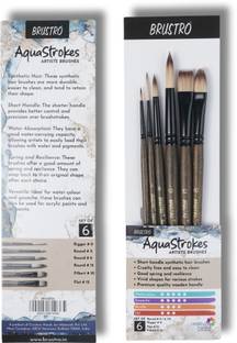 BRuSTRO AquaStrokes Artist Brushes for Watercolour Gouache and Acrylics,