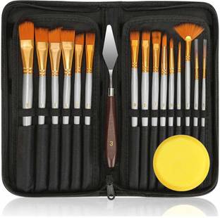 izone rush Set for Acrylic Painting, Artist Paint BOil Painting, Modern Art Painting (Silver) set of 15 with 1 paltte and 1 round sponge