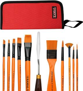 KAMAL 12 Pcs Premium Painting Tool Kit with Painting Brushes in Synthetic Bristles