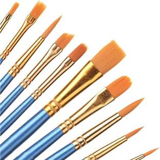 kidsclue Painting Brushes 10 Pieces Professional Round Pointed Tip Nylon Hair