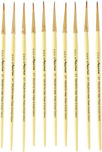 FRKB Detail and Script Liner Round Paintbrush of 000 Number Fine Set of 10pc