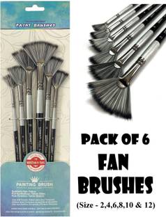 Definite Art Fan Brushes Synthetic Bristles Brush Set Acrylic Fabric Watercolor Painting