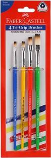 FABER-CASTELL 4 Tri Grip Brushes (Flat)
