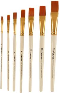 KABEER ART Taklon Flat Painting Brush Set