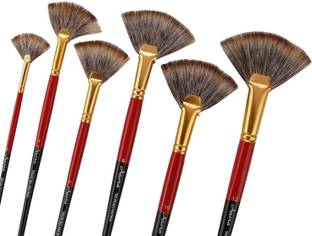 KABEER ART Taklon Fan Painiting Brush Set