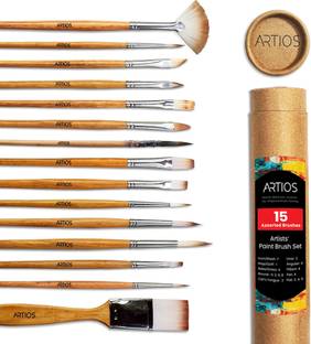 ARTIOS Assorted Paint Brush Set -Handmade Professional Artist Brushes with Brush Holder