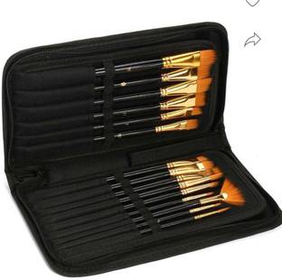 Svsu Art brush bag and brush set comp 12 pice black Handil Goldan hair