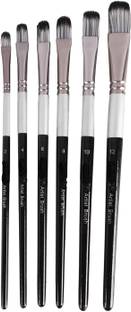 FRKB 6 Pc Filbert Paintbrush Set in Synthetic Hair for Water, Acrylic Painting etc