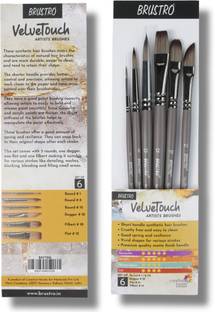 BRuSTRO VelveTouch Artist brushes for Watercolor, Gouache, Acrylics and oil Brush