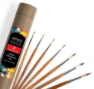 ARTIOS Round Paint Brush Set - Handmade Professional Artist Brushes with Brush Holder