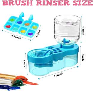 Shivom 6-in-1 circulating brush rinser cleaner with paint tray, drain, and brush holder