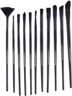 art asia 12pc Complete Black Mix Paintbrush Set