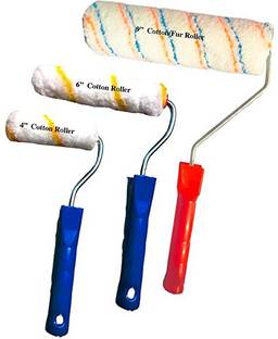 onneyretail Cotton Paint Roller for Wall & Door Painting/Decor Paint Roller (Pack of 3) Paint Roller