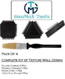 GAUMUK TOOLS WoodGrain Tool Square Combing Triangle Combing 1 inch Flat Brush for wall Design Paint Roller