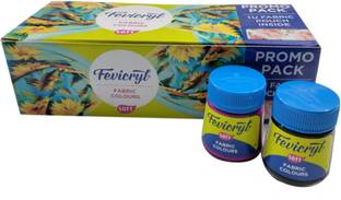 Pidilite Fevicryl Frabric Colours [Soft] Kit For Fabric Painting With Shade Mixing Card