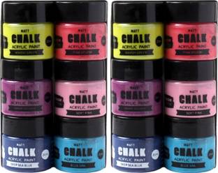 LITTLE BIRDIE Home Decor Chalk Paint Cheery Blend 6Pcs X 20ml , Pack of 2