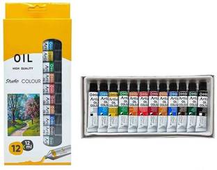 Prescent Oil Color Painting Set for All Beginners and Artists (12 paints of 12 ml each)