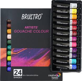 BRuSTRO Artists’ Gouache Colour Set of 24 Colours X 12ML Tubes