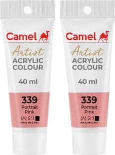 Camel ARTIST ACRYLIC TUBE OF PORTRAIT PINK , 40 MLEACH , PACK OF 2