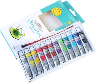 PEACORA Glass color Set 12ml Tubes 12 Colors for Drawing & Painting