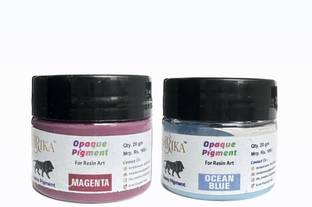 irika PACK OF 2 OPAQUE PIGMENT FOR RESIN ART MAGENTA AND OCEAN BLUE EACH 20 GM