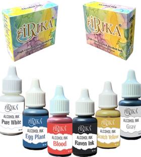 irika Pack of 6 High-Concentrate Alcohol Inks for Resin Art & Craft (10ml Each)