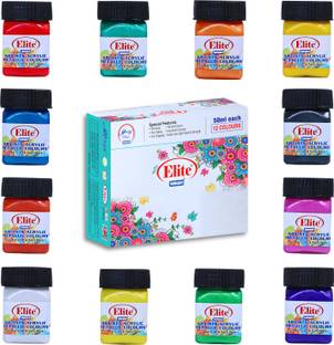 Elite Artists Acrylic Metallic Colors Set (12 ShadesX50ml Each ) For MultiSurface