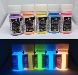 Jash Night Glow Paint Night Glow paint set of 5 colours Each bottle 30gm Total 150gm