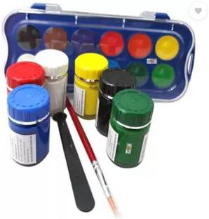 DOMS 6 Shades Poster Color Paint Kit and 12 Shades Water Color Cake With Brush Inside