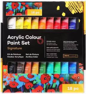 Pehrovin Ventures Acrylic Paint Tubes (set of 18 tubes 36ml each) for Canvas , Wood, MDF, etc