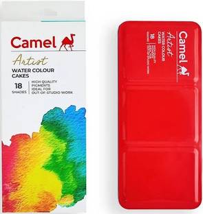 Camel Artist Watercolor Cakes ||18 shades ||Free A5 Premium Notebook A5 size and brush