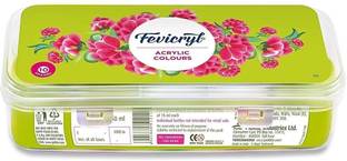 Fevicryl Sunflower Kit (10 Colorsx15ml) DIY Paint,Rich Pigment,Non-Cracking Acrylic Paint