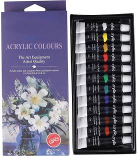 Prescent Acrylic Artist Color Set (12 paints of 12 ml each)