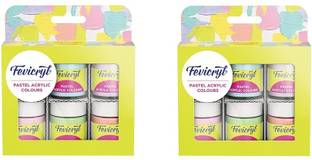 फिदी फ्रेश Multi Surface Pastel Acrylic Colours Kit 6 X 15ml, Ideal For Artists (Set of 2)