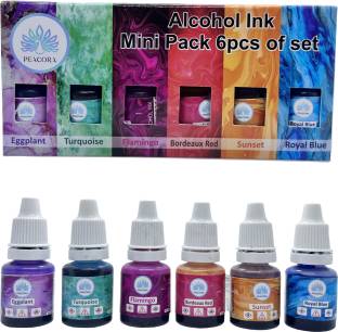 PEACORA Alcohol Ink Mini Pack 2 Highly Pigmented, Acid Free and Fast Drying Medium